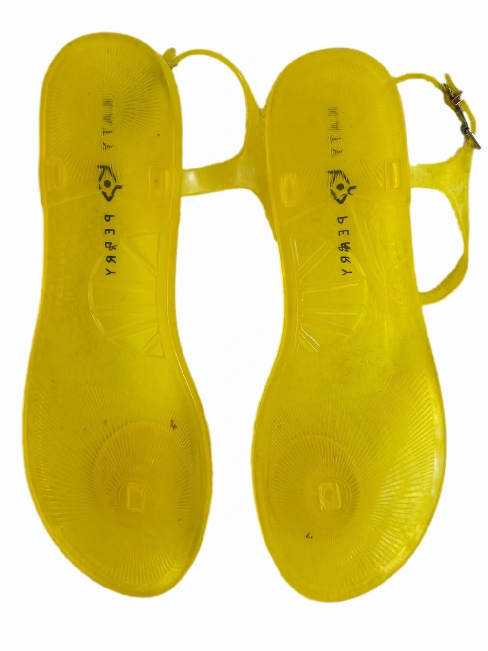 2 Pairs of Katy Perry Jelly Thong Sandals Size 10 Lemon Slices Daisy Flowers